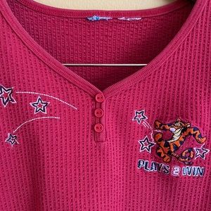 Vintage 90’s red Disney Tigger cropped ribbed t shirt